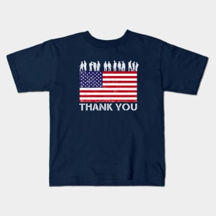 Thank you Soldier Patriotic American Flag Kids T-Shirt